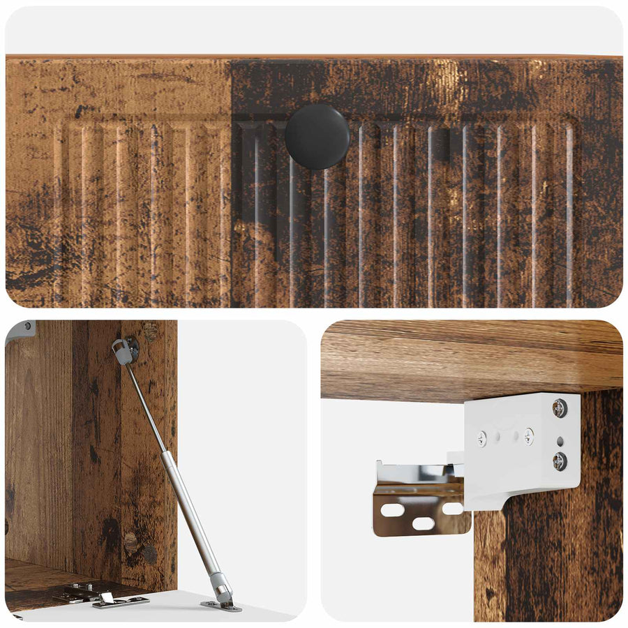 Wandbeugel TV-kast Oud hout 59,5 x 31 x 30 cm Bewerkt hout
