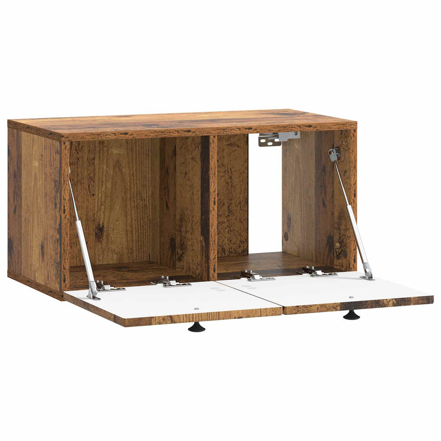 Wandbeugel TV-kast Oud hout 59,5 x 31 x 30 cm Bewerkt hout