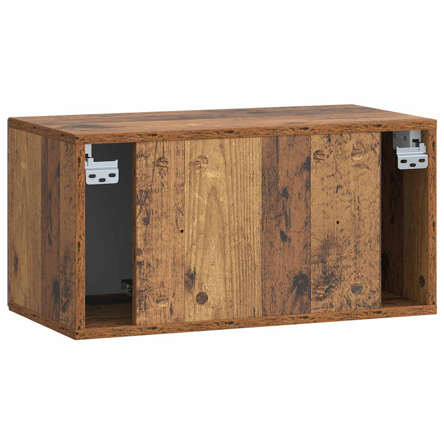 Wandbeugel TV-kast Oud hout 59,5 x 31 x 30 cm Bewerkt hout