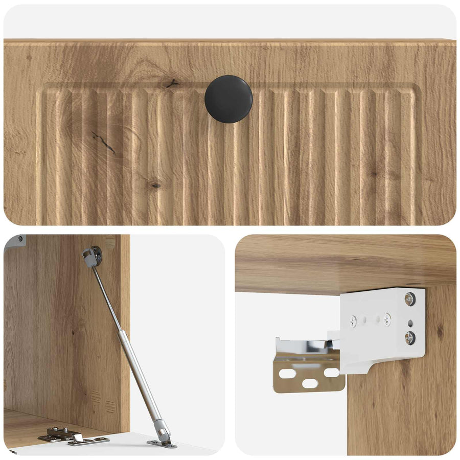 Wandbeugel TV-kast Artisanaal eiken 59,5 x 31 x 30 cm