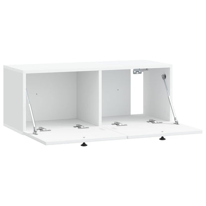 Wandbeugel TV-kast Wit 78,5 x 31 x 30 cm Bewerkt hout