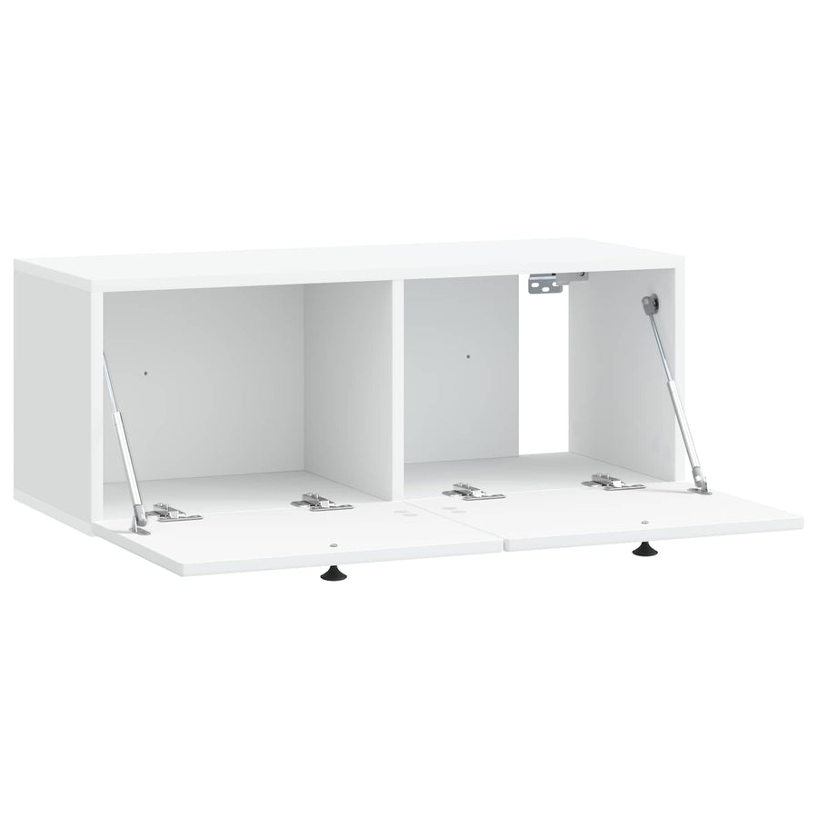 Wandbeugel TV-kast Wit 78,5 x 31 x 30 cm Bewerkt hout