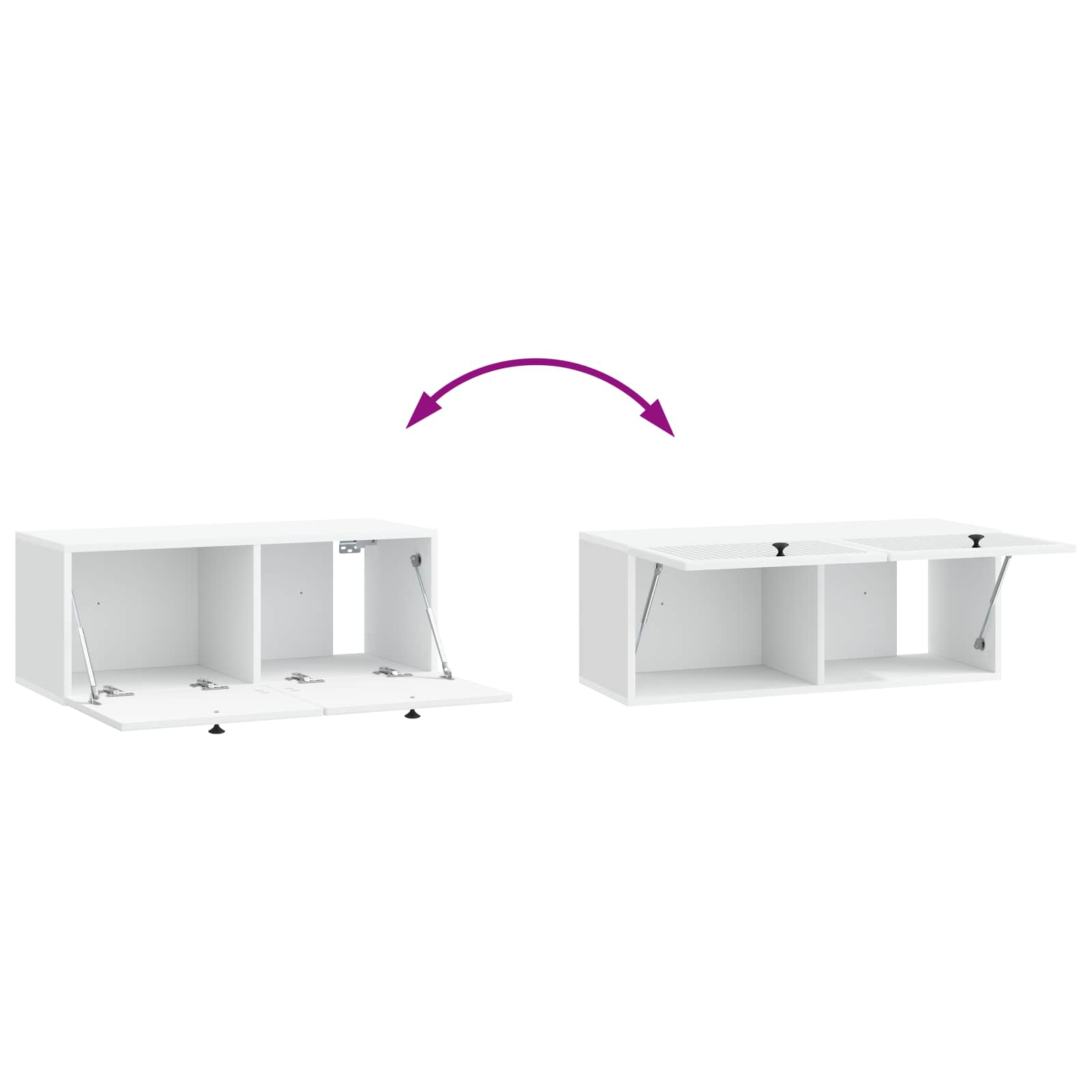 Wandbeugel TV-kast Wit 78,5 x 31 x 30 cm Bewerkt hout