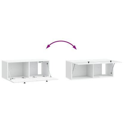 Wandbeugel TV-kast Wit 78,5 x 31 x 30 cm Bewerkt hout