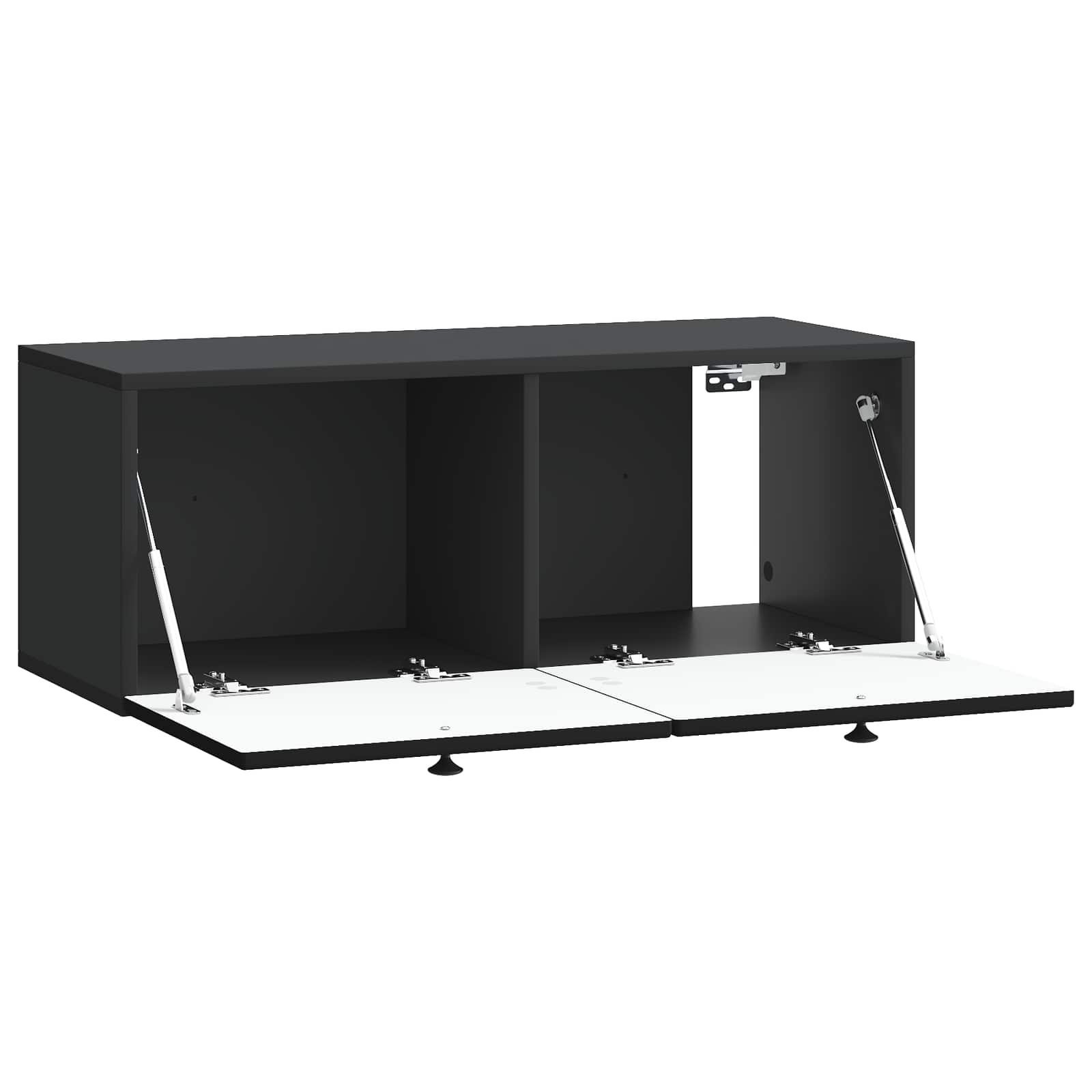 Wandbeugel TV-kast Zwart 78,5 x 31 x 30 cm Bewerkt hout