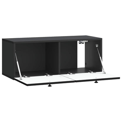 Wandbeugel TV-kast Zwart 78,5 x 31 x 30 cm Bewerkt hout