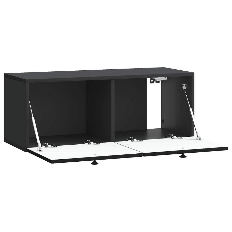 Wandbeugel TV-kast Zwart 78,5 x 31 x 30 cm Bewerkt hout