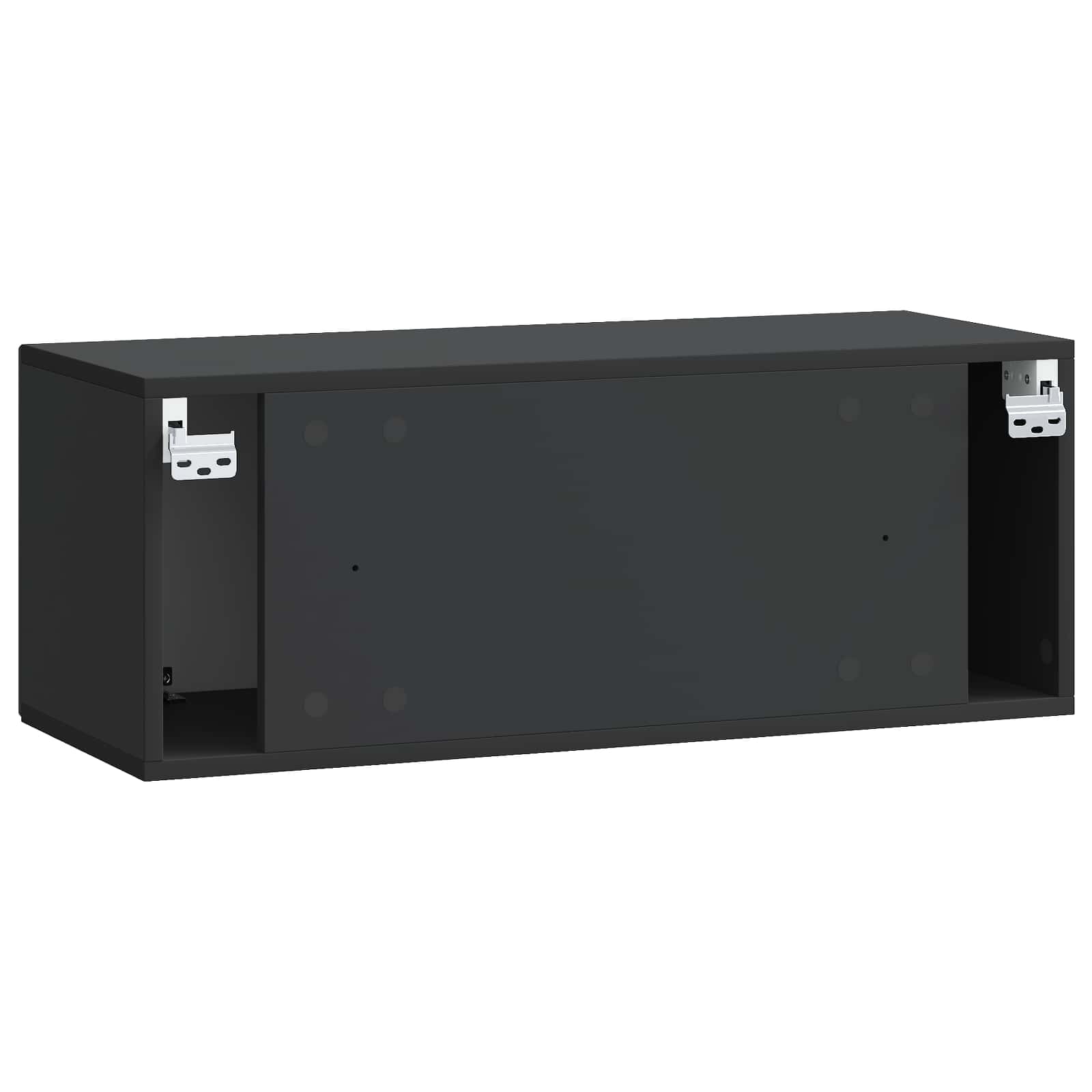 Wandbeugel TV-kast Zwart 78,5 x 31 x 30 cm Bewerkt hout