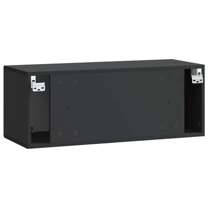 Wandbeugel TV-kast Zwart 78,5 x 31 x 30 cm Bewerkt hout