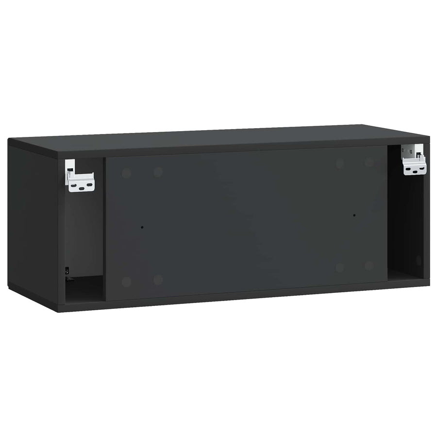 Wandbeugel TV-kast Zwart 78,5 x 31 x 30 cm Bewerkt hout
