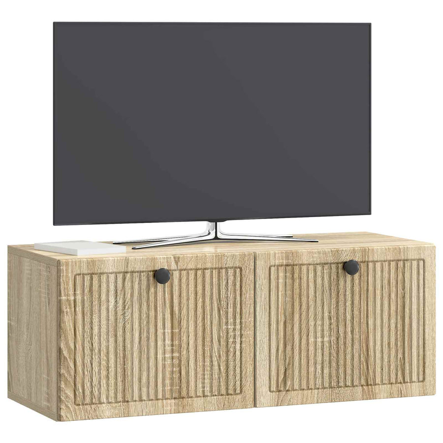 Wandbeugel TV-kast Sonoma Eiken 78,5 x 31 x 30 cm Bewerkt hout