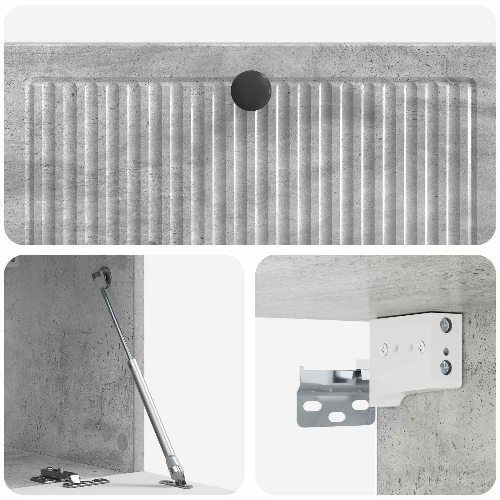 Wandbeugel TV-kast Betongrijs 78,5 x 31 x 30 cm Bewerkt hout