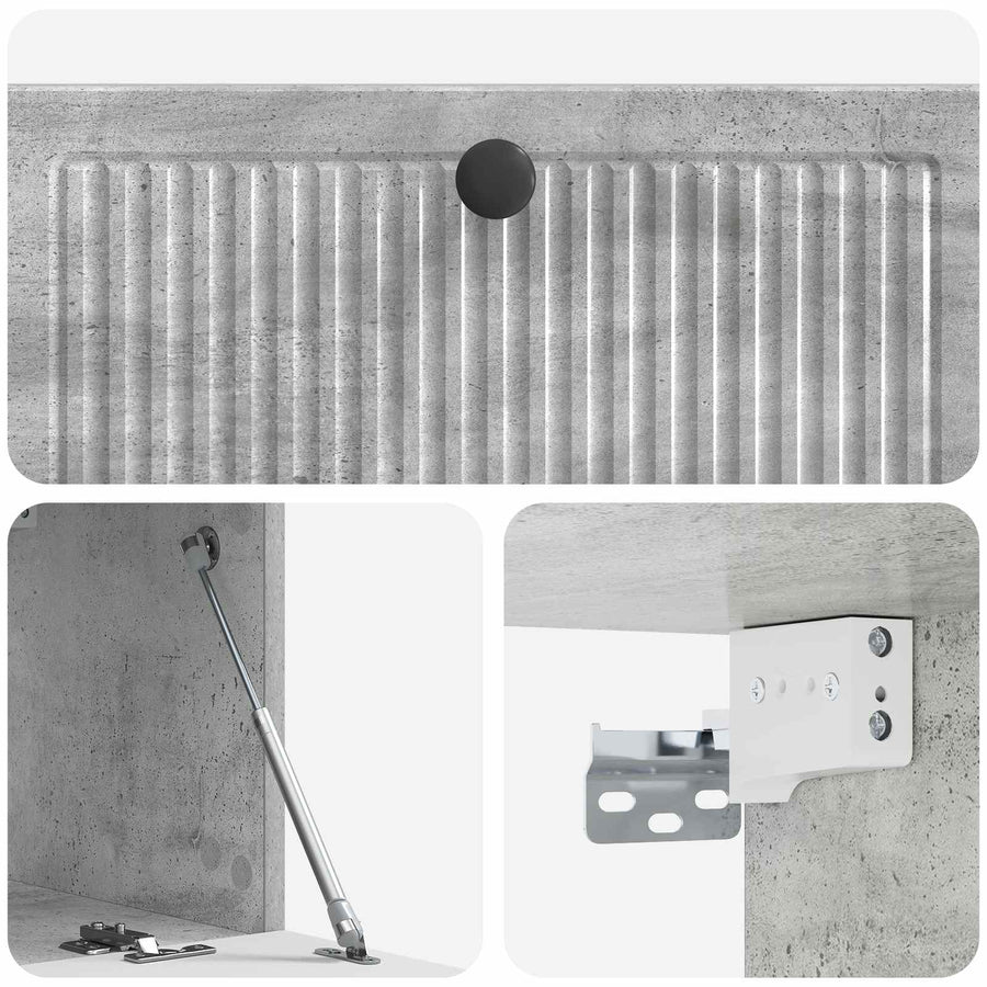 Wandbeugel TV-kast Betongrijs 78,5 x 31 x 30 cm Bewerkt hout