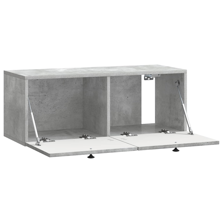 Wandbeugel TV-kast Betongrijs 78,5 x 31 x 30 cm Bewerkt hout