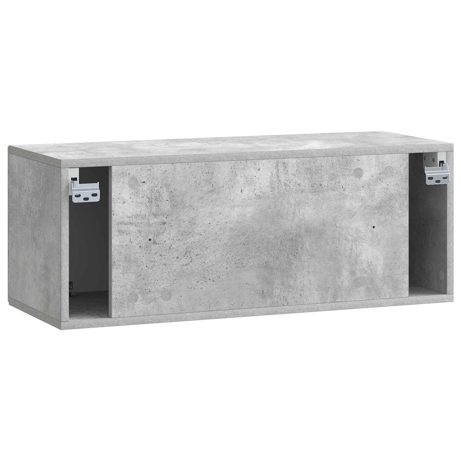 Wandbeugel TV-kast Betongrijs 78,5 x 31 x 30 cm Bewerkt hout
