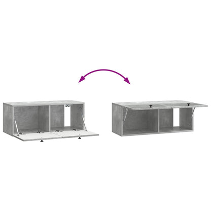 Wandbeugel TV-kast Betongrijs 78,5 x 31 x 30 cm Bewerkt hout