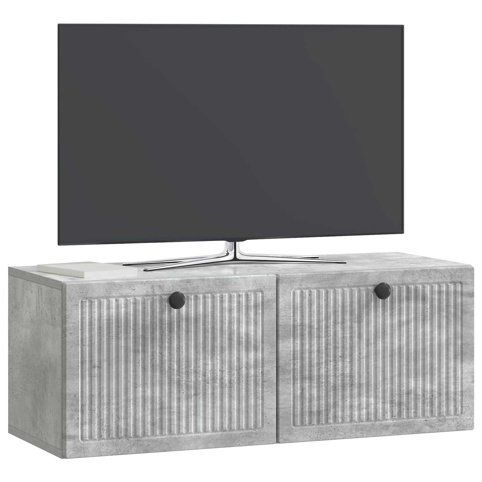 Wandbeugel TV-kast Betongrijs 78,5 x 31 x 30 cm Bewerkt hout