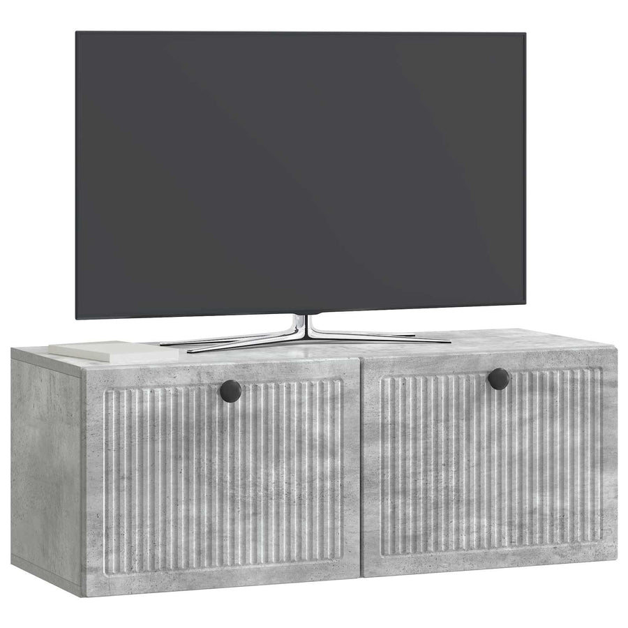 Wandbeugel TV-kast Betongrijs 78,5 x 31 x 30 cm Bewerkt hout