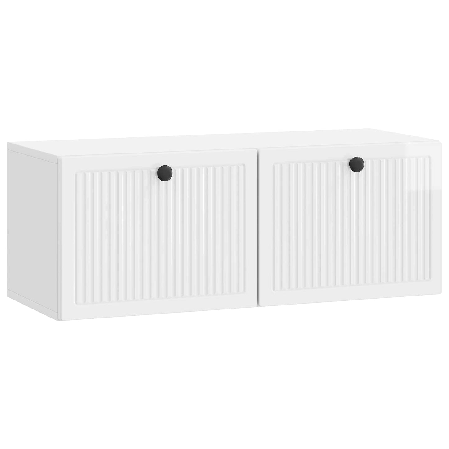 Wandbeugel TV-kast Hoogglans Wit 78,5 x 31 x 30 cm Bewerkt hout