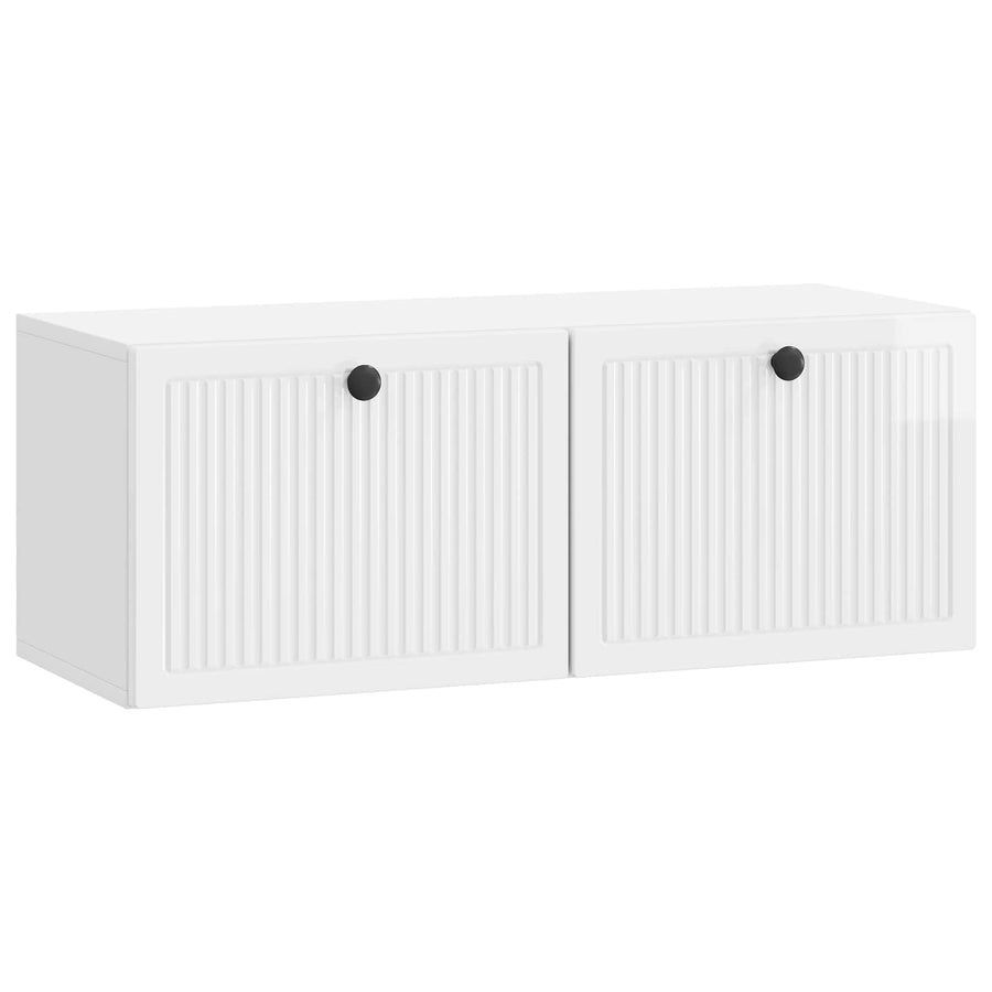 Wandbeugel TV-kast Hoogglans Wit 78,5 x 31 x 30 cm Bewerkt hout