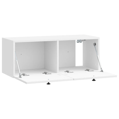 Wandbeugel TV-kast Hoogglans Wit 78,5 x 31 x 30 cm Bewerkt hout