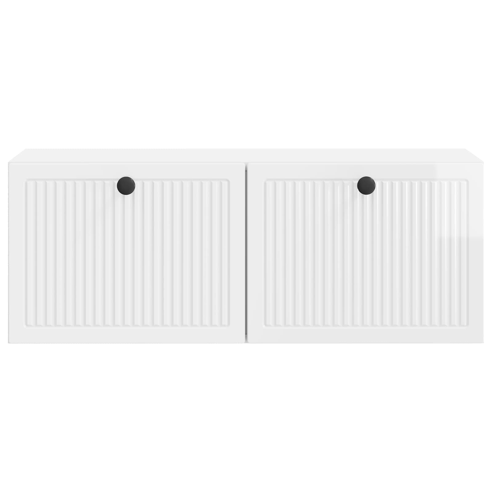 Wandbeugel TV-kast Hoogglans Wit 78,5 x 31 x 30 cm Bewerkt hout