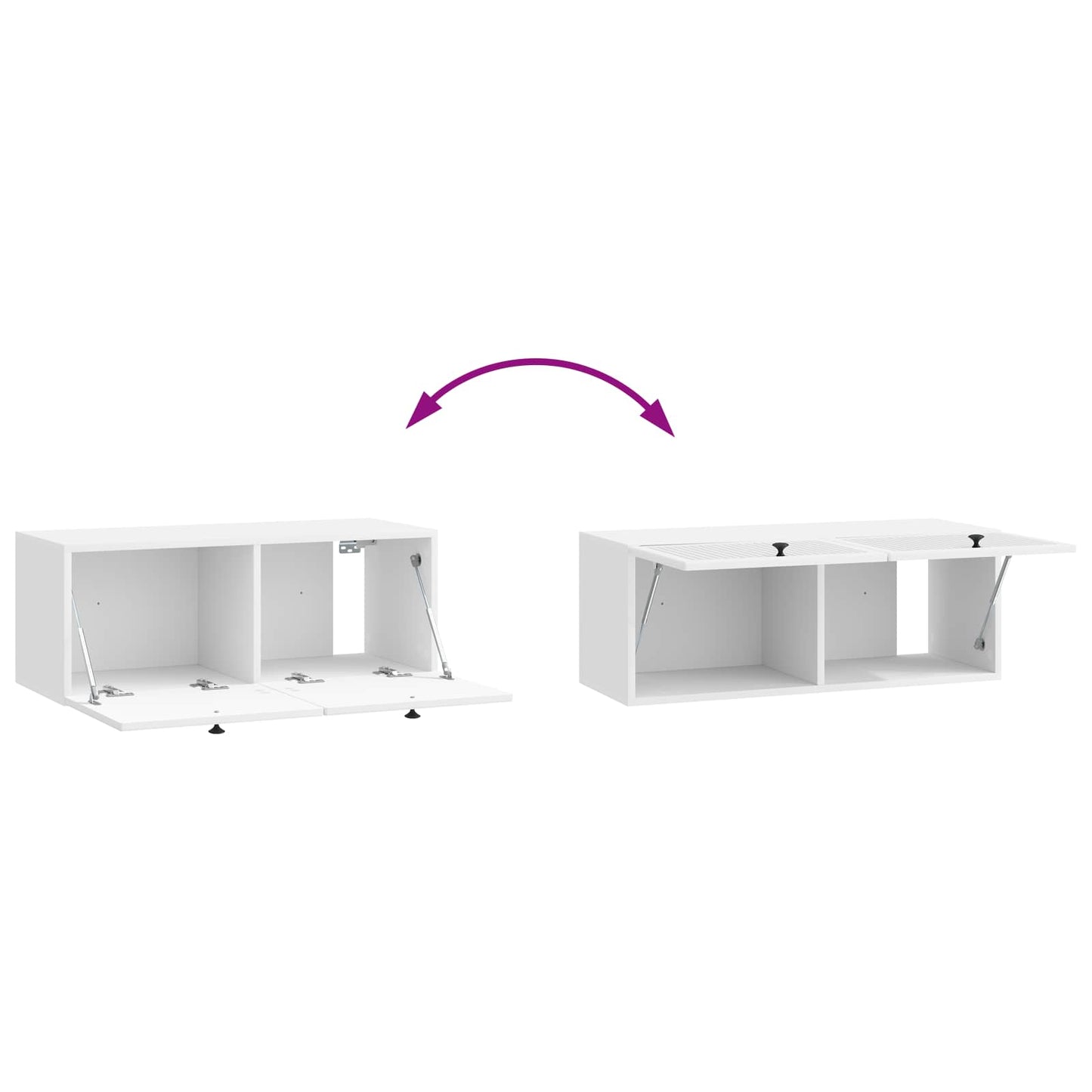 Wandbeugel TV-kast Hoogglans Wit 78,5 x 31 x 30 cm Bewerkt hout