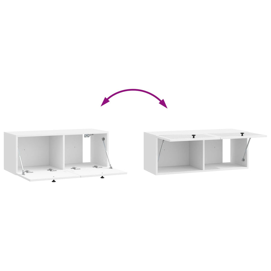 Wandbeugel TV-kast Hoogglans Wit 78,5 x 31 x 30 cm Bewerkt hout