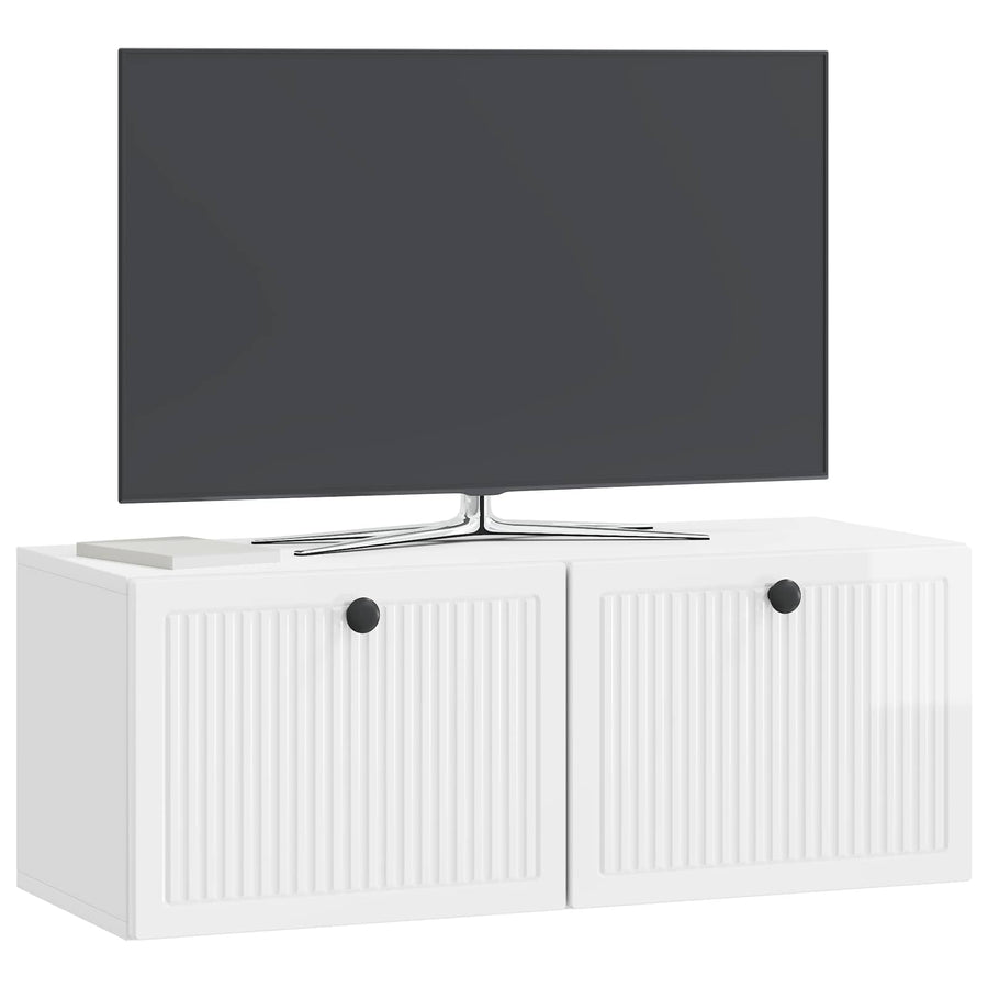 Wandbeugel TV-kast Hoogglans Wit 78,5 x 31 x 30 cm Bewerkt hout
