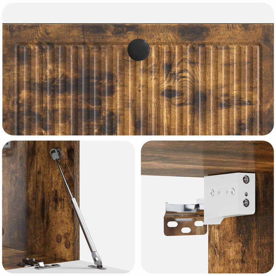 Wandbeugel TV-kast Gerookt eiken 78,5 x 31 x 30 cm Bewerkt hout