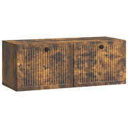 Wandkast TV 78,5x31x30 cm gerookt eiken bewerkt hout