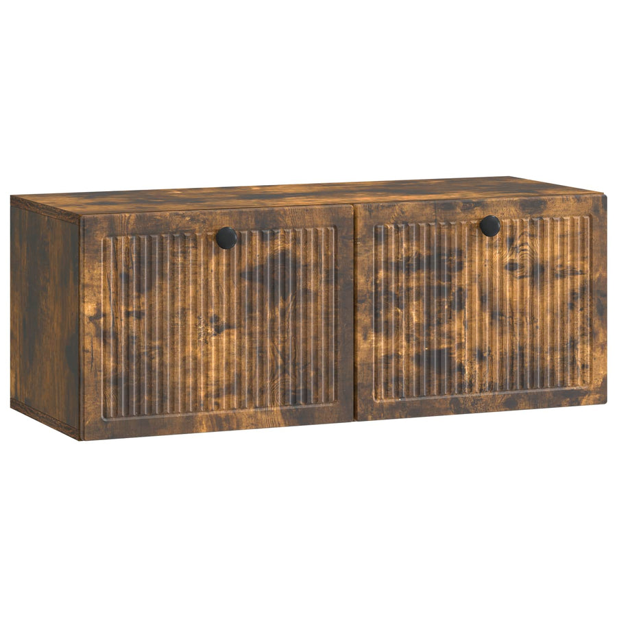 Wandbeugel TV-kast Gerookt eiken 78,5 x 31 x 30 cm Bewerkt hout