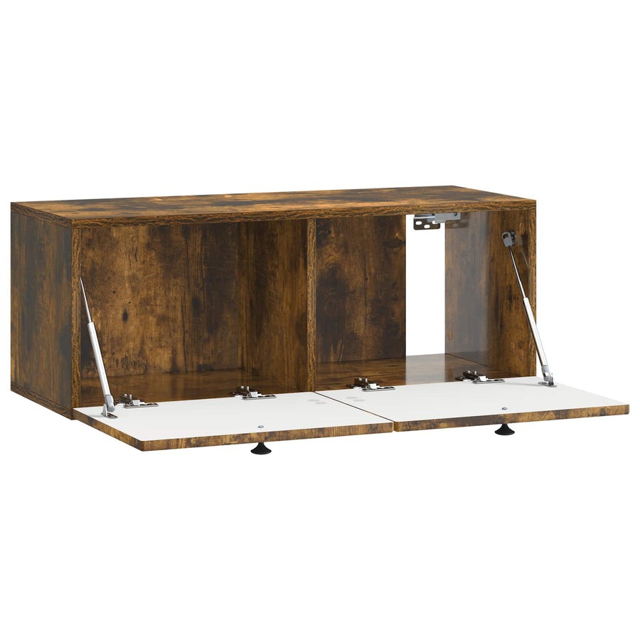 Wandbeugel TV-kast Gerookt eiken 78,5 x 31 x 30 cm Bewerkt hout