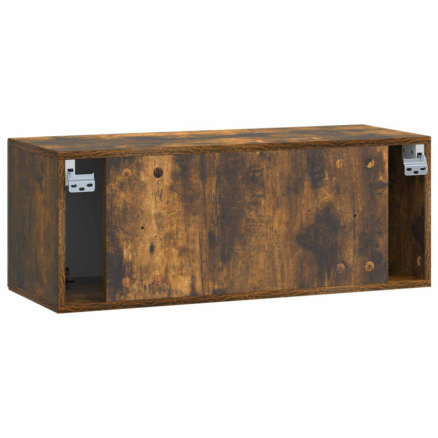 Wandbeugel TV-kast Gerookt eiken 78,5 x 31 x 30 cm Bewerkt hout