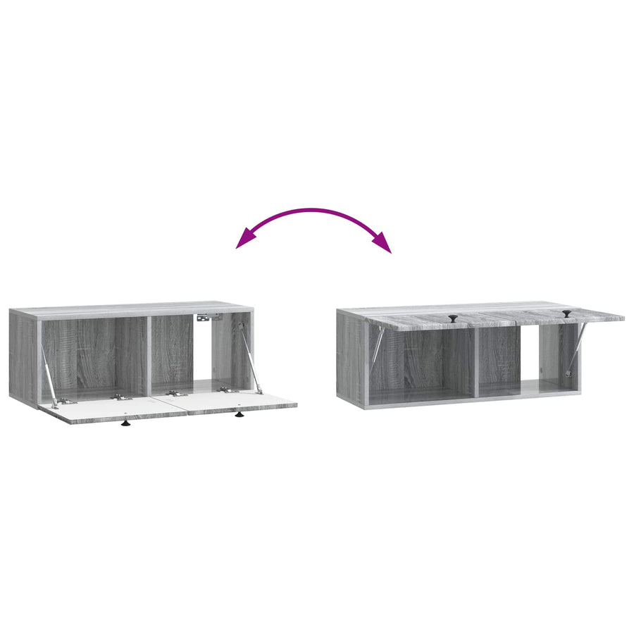 Wandbeugel TV-kast Grijs sonoma 78,5 x 31 x 30 cm Bewerkt hout