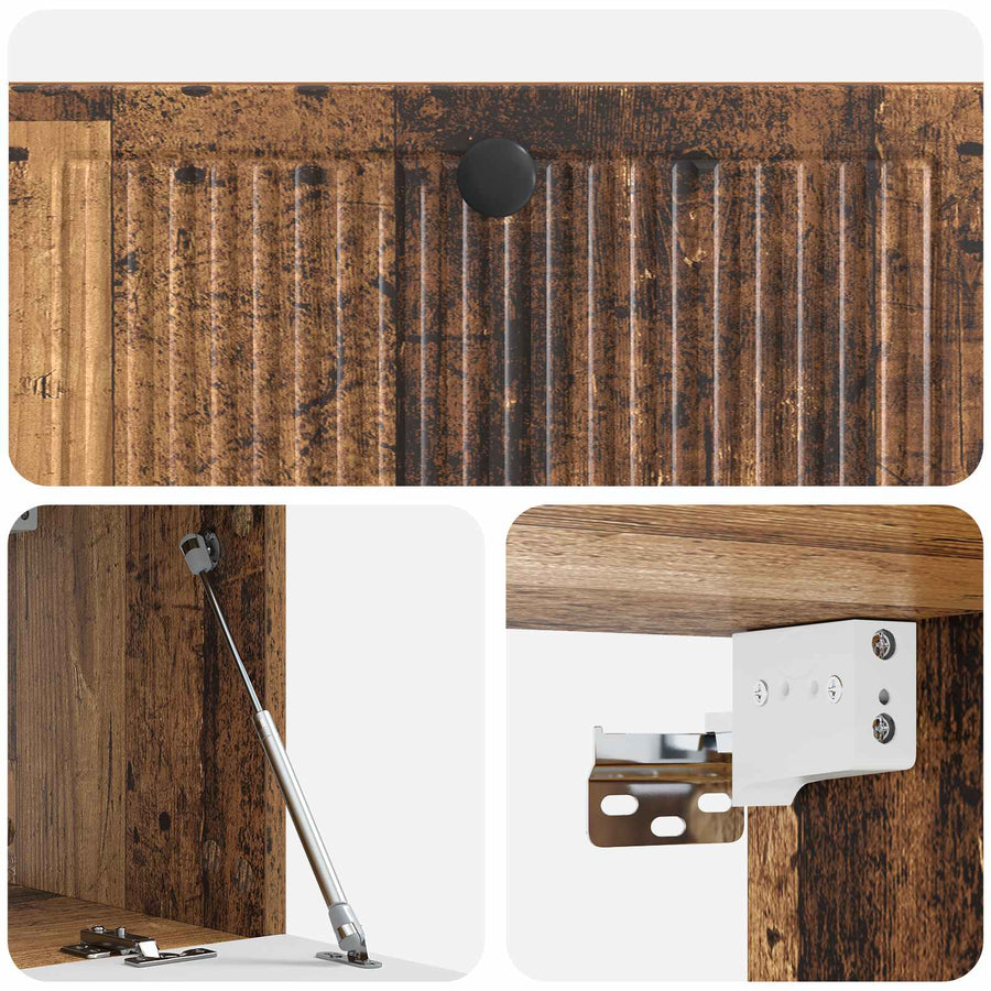 Wandbeugel TV-kast Oud hout 78,5 x 31 x 30 cm Bewerkt hout