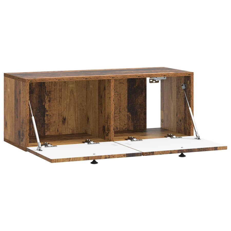 Wandbeugel TV-kast Oud hout 78,5 x 31 x 30 cm Bewerkt hout