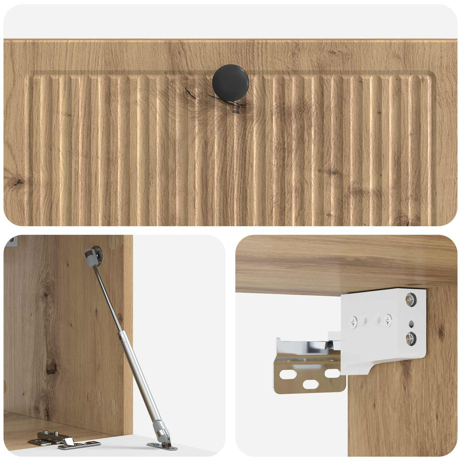 Wandbeugel TV-kast Artisanaal eiken 78,5 x 31 x 30 cm