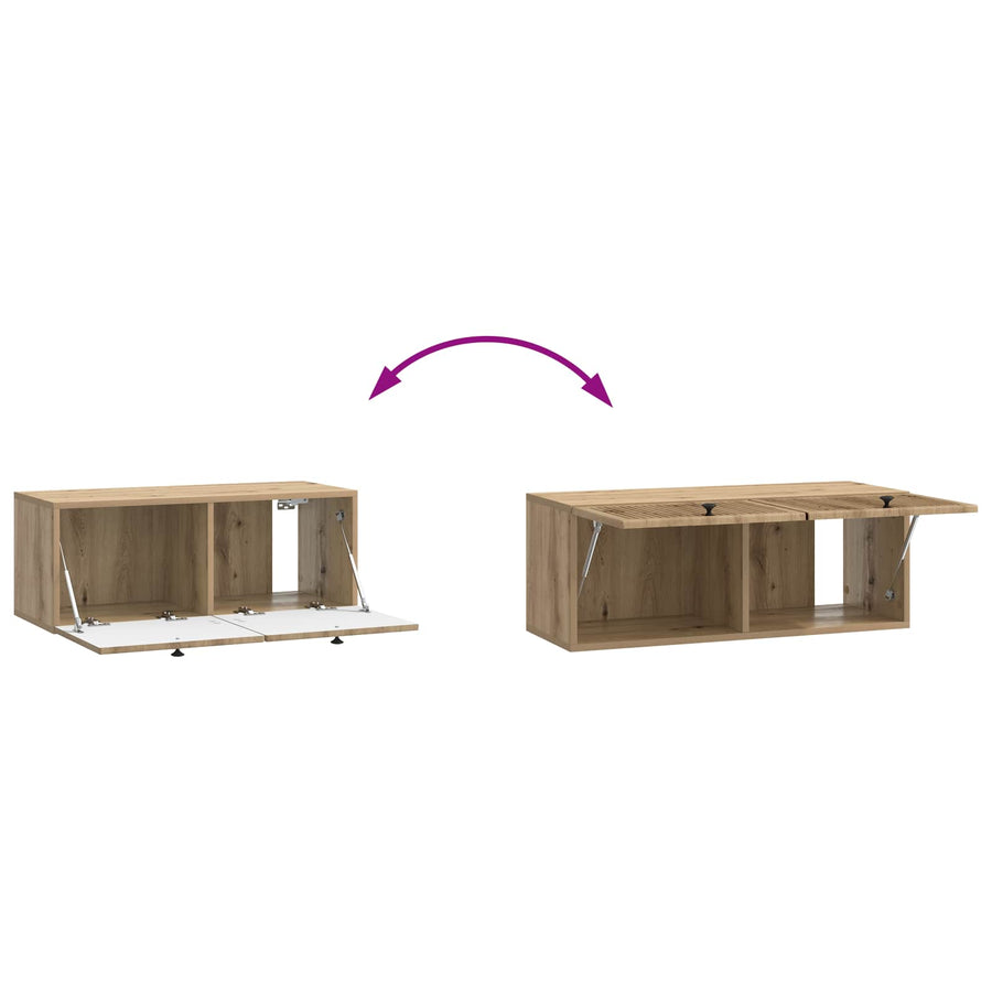 Wandbeugel TV-kast Artisanaal eiken 78,5 x 31 x 30 cm
