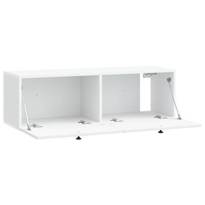 Wandbeugel TV-kast Wit 98 x 31 x 30 cm Bewerkt hout