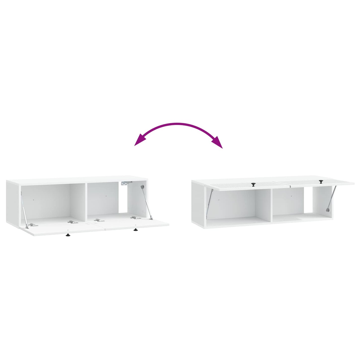 Wandbeugel TV-kast Wit 98 x 31 x 30 cm Bewerkt hout