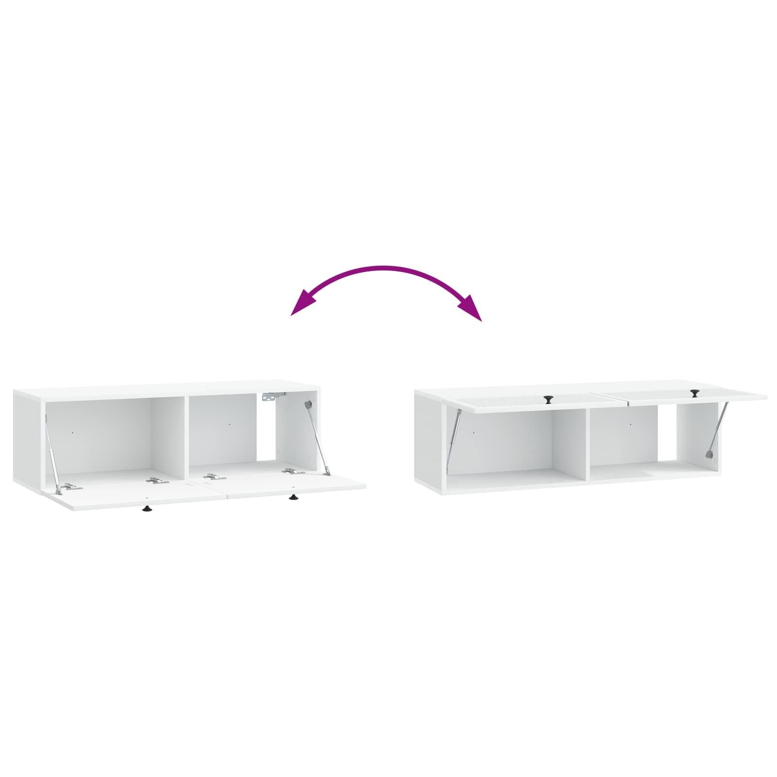 Wandbeugel TV-kast Wit 98 x 31 x 30 cm Bewerkt hout
