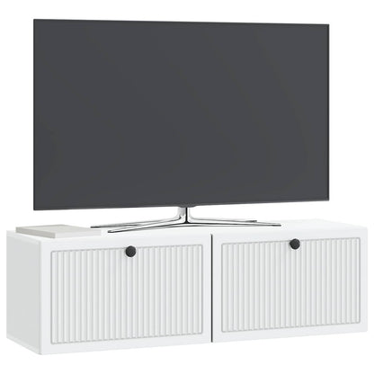 Wandbeugel TV-kast Wit 98 x 31 x 30 cm Bewerkt hout