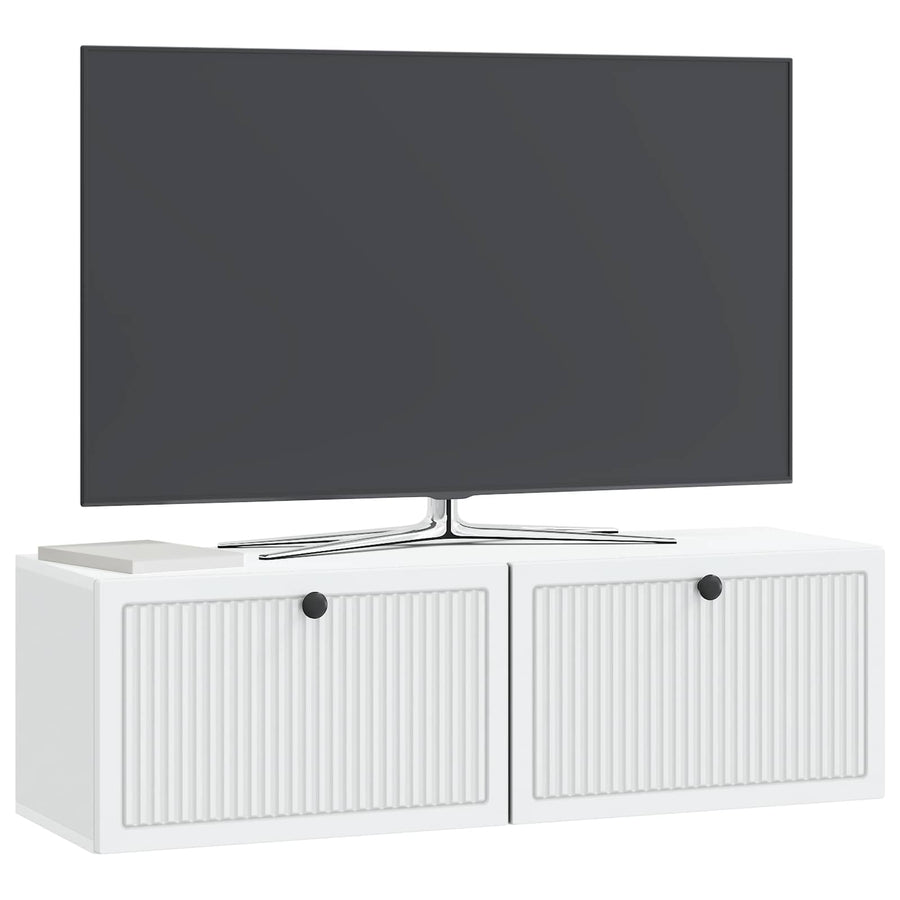 Wandbeugel TV-kast Wit 98 x 31 x 30 cm Bewerkt hout