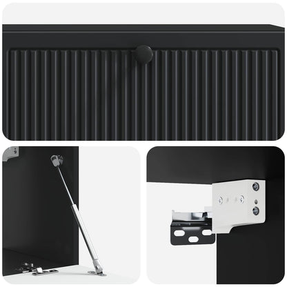 Wandbeugel TV-kast Zwart 98 x 31 x 30 cm Bewerkt hout