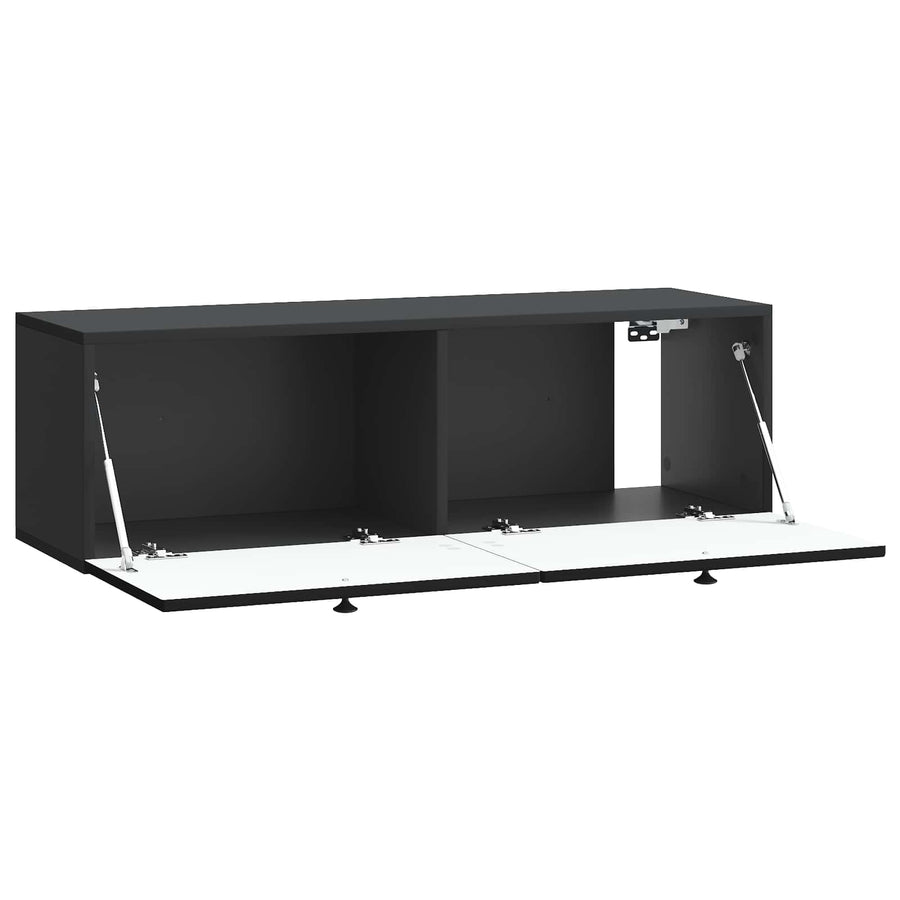 Wandbeugel TV-kast Zwart 98 x 31 x 30 cm Bewerkt hout