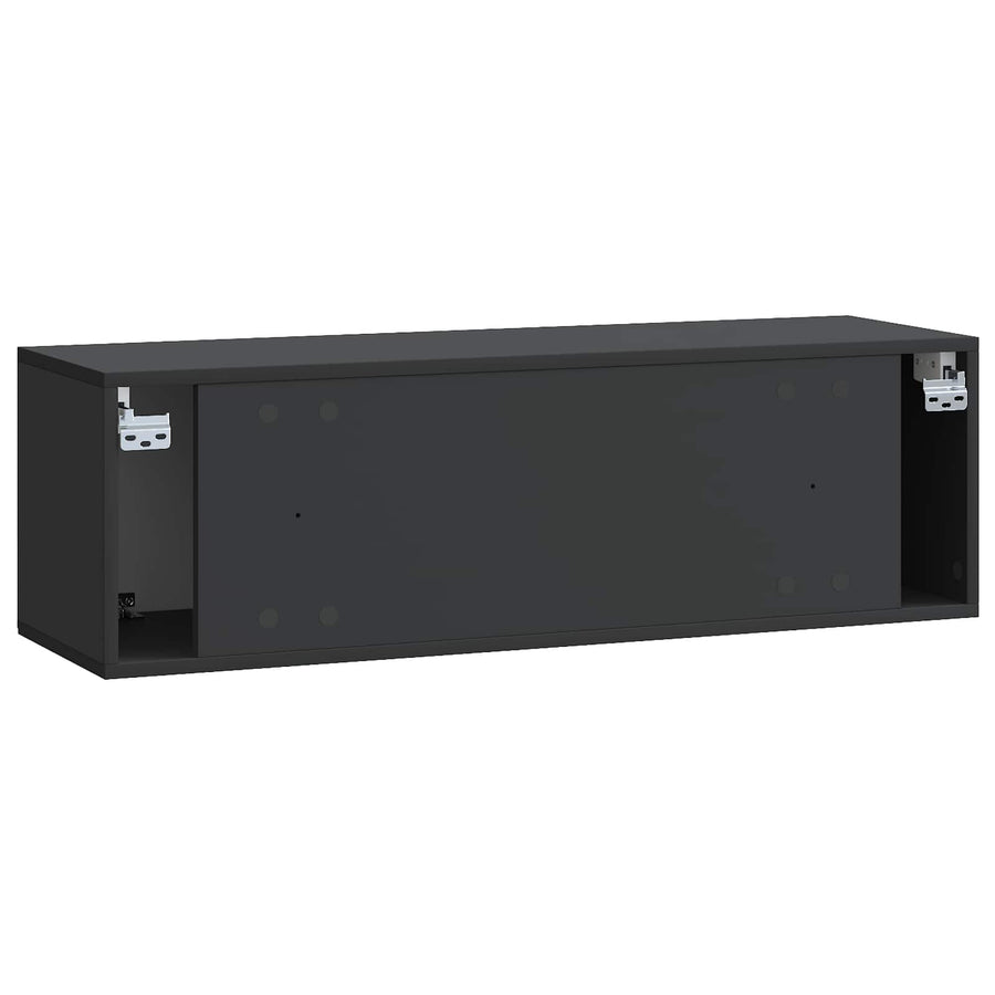 Wandbeugel TV-kast Zwart 98 x 31 x 30 cm Bewerkt hout