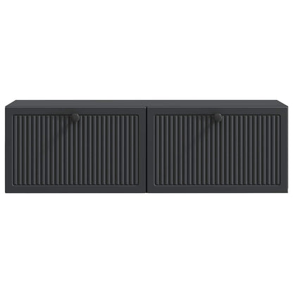 Wandbeugel TV-kast Zwart 98 x 31 x 30 cm Bewerkt hout