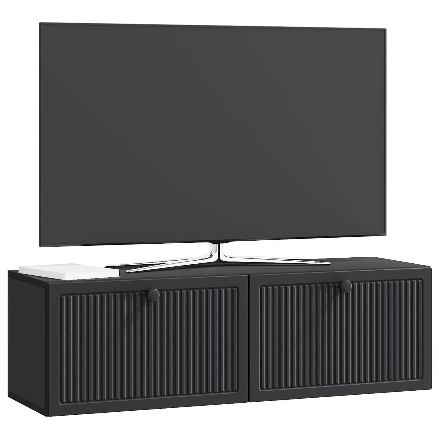 Wandbeugel TV-kast Zwart 98 x 31 x 30 cm Bewerkt hout