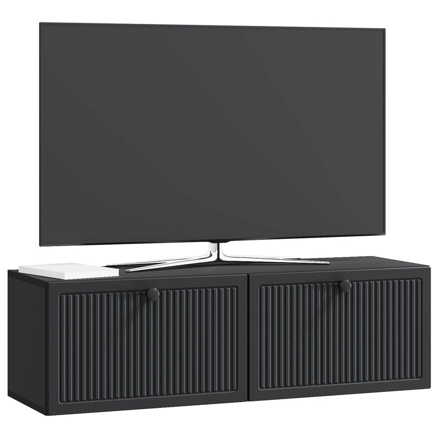 Wandbeugel TV-kast Zwart 98 x 31 x 30 cm Bewerkt hout